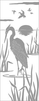 Rectangle Door Stencil Pattern - Waterfowl san antonio etched glass, austin etched glass