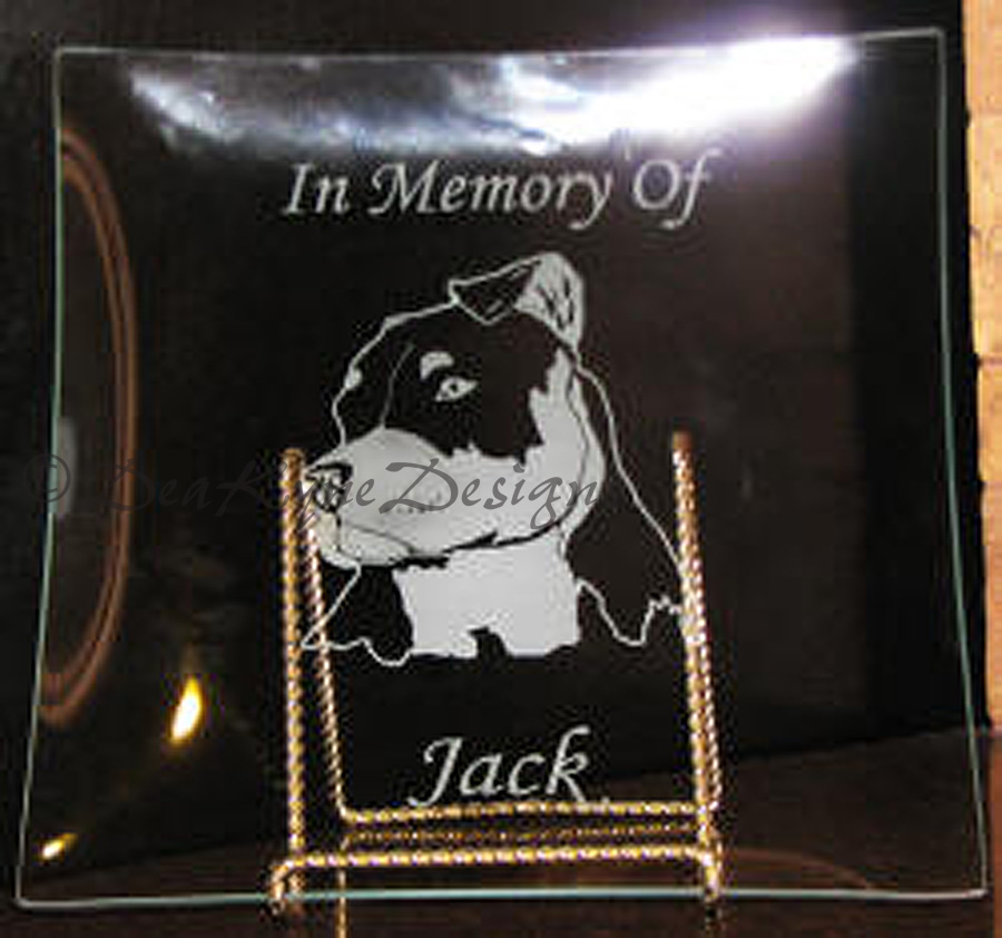 Etched Glass Plate - Amstaff memorial