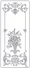 Rectangle Door Stencil Pattern -FL1, Texas etched glass, san antonio etched glass, austin etched glass