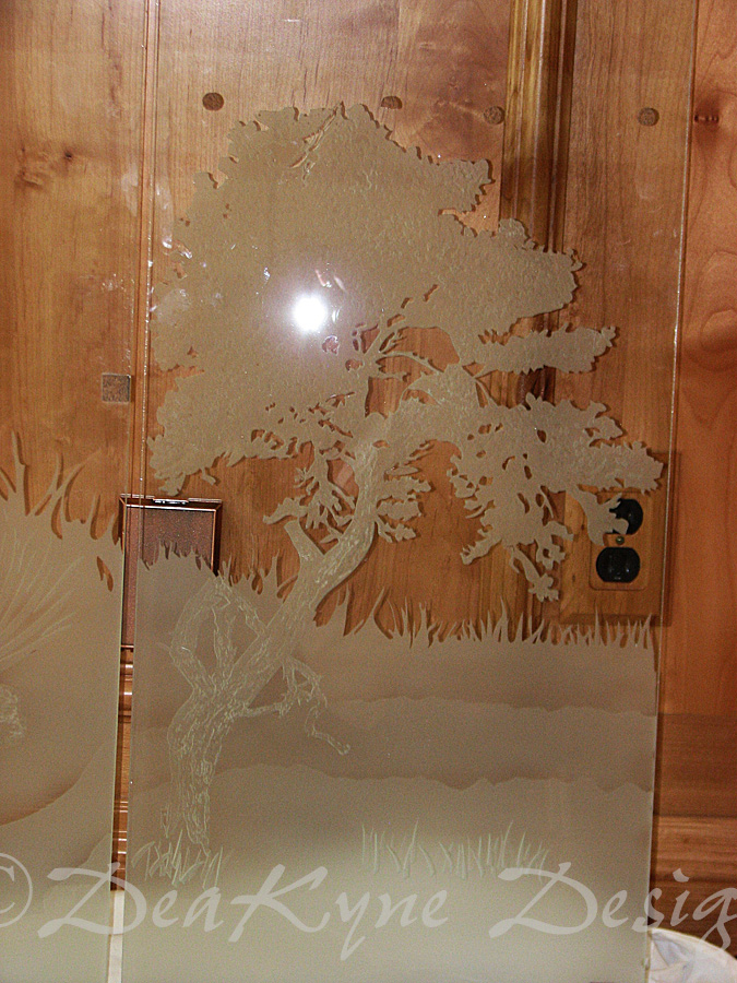 Etched window panel